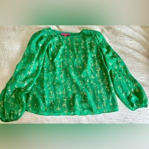 Lilly Pulitzer Silk Top, Blouse Size Large